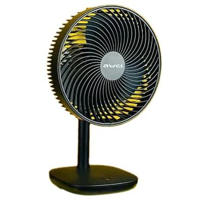 Awei F23 Portable USB Rechargeable Desk Fan (4000mAh)- Black Color - Rokomari product